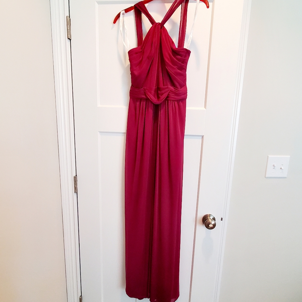 David's Bridal Sangria Bridesmaid Dress